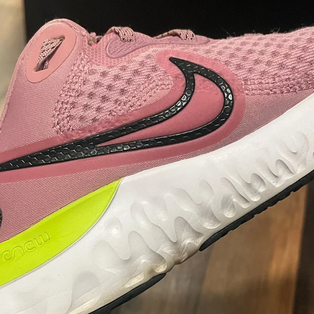 VGUC Nike Renew Women's Pink and Black Running Shoes - Picture 8 of 10